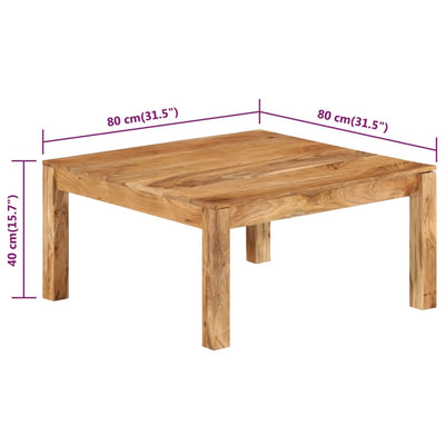 Coffee Table 80x80x40 cm Solid Wood Acacia