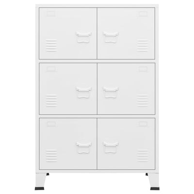 Industrial Filing Cabinet White 75x40x115 cm Metal
