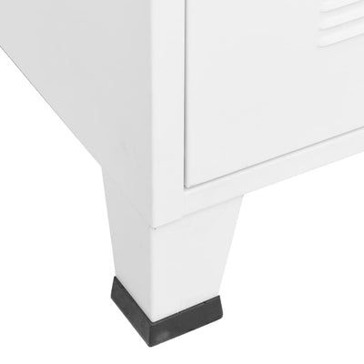 Industrial Filing Cabinet White 75x40x115 cm Metal