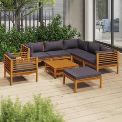 8 Piece Garden Lounge Set with Cushion Solid Acacia Wood