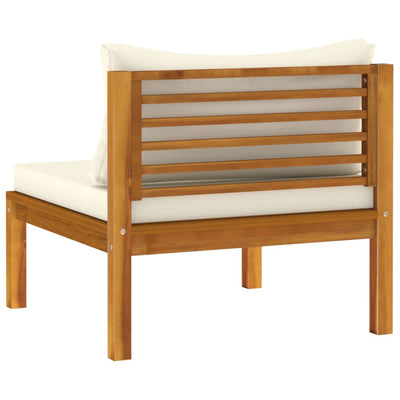 11 Piece Garden Lounge Set with Cream Cushion Solid Acacia Wood