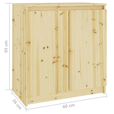 Side Cabinet 60x36x65 cm Solid Firwood
