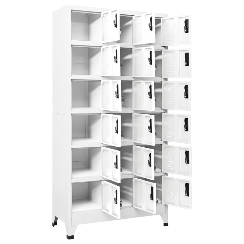 Locker Cabinet White 90x40x180 cm Steel