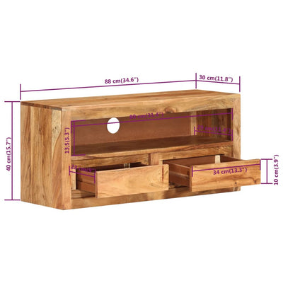 TV Cabinet 88x30x40 cm Solid Wood Acacia