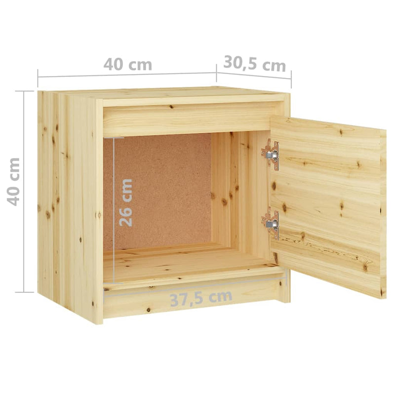 Bedside Cabinets 2 pcs 40x30.5x40 cm Solid Firwood