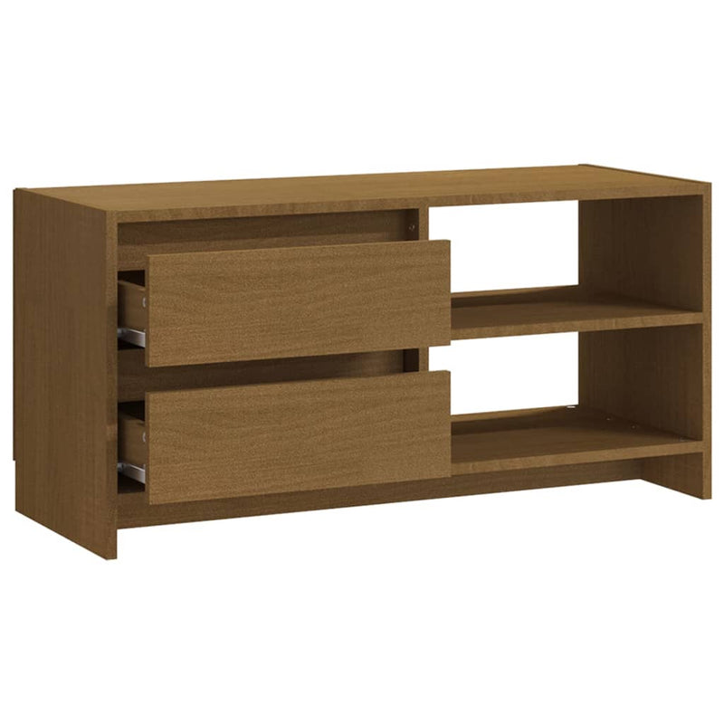 TV Cabinet Honey Brown 80x31x39 cm Solid Pinewood