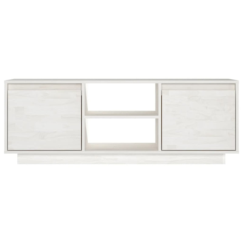 TV Cabinet White 110x30x40 cm Solid Pinewood