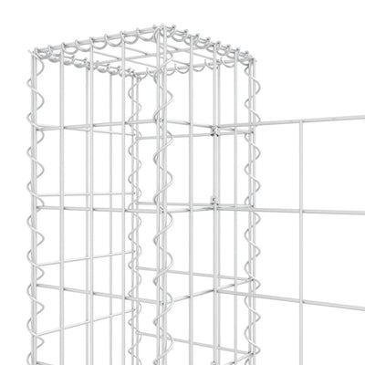 U-shape Gabion Basket with 8 Posts Iron 860x20x100 cm