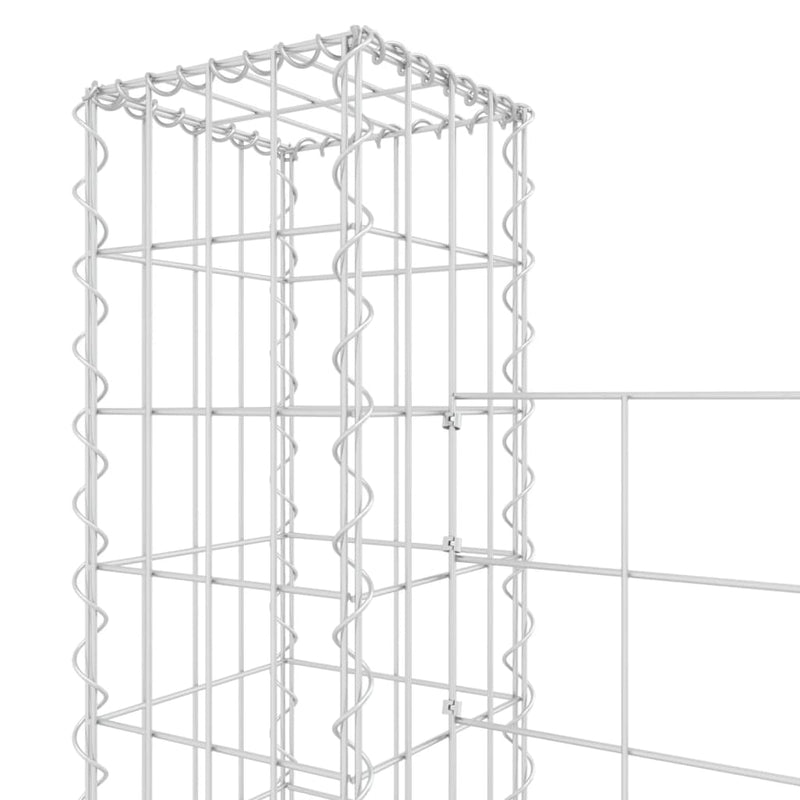 U-shape Gabion Basket with 5 Posts Iron 500x20x150 cm