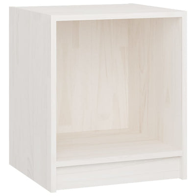 Bedside Cabinet White 35.5x33.5x41.5 cm Solid Pinewood