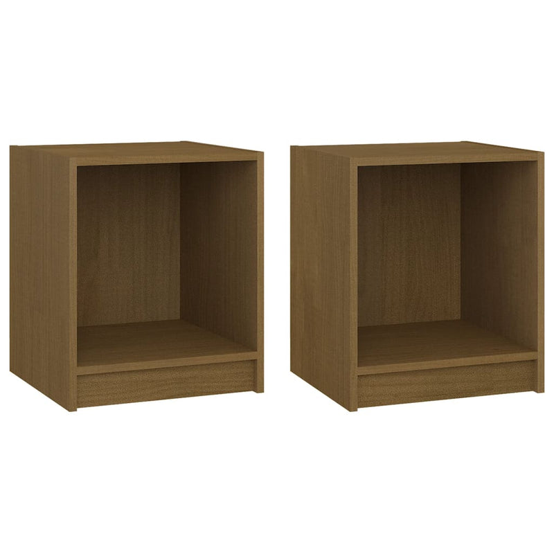 Bedside Cabinets 2 pcs Honey Brown 35.5x33.5x41.5 cm Solid Pinewood