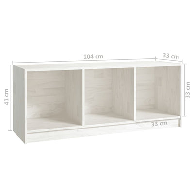 TV Cabinet White 104x33x41 cm Solid Pinewood
