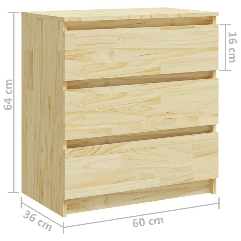 Bedside Cabinets 2 pcs 60x36x64 cm Solid Pinewood