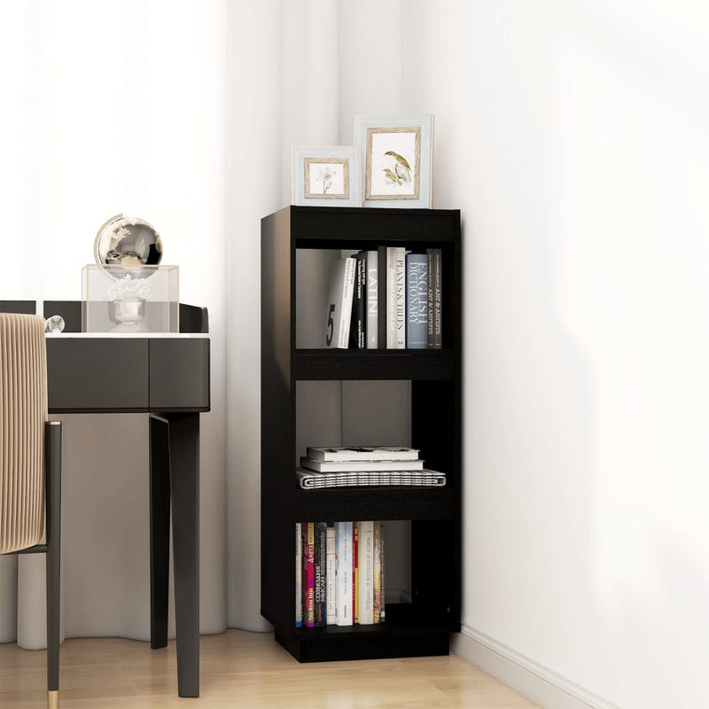 Book Cabinet/Room Divider Black 40x35x103 cm Solid Pinewood
