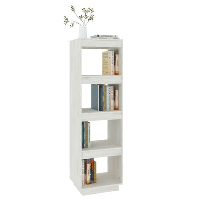 Book Cabinet/Room Divider White 40x35x135 cm Solid Pinewood