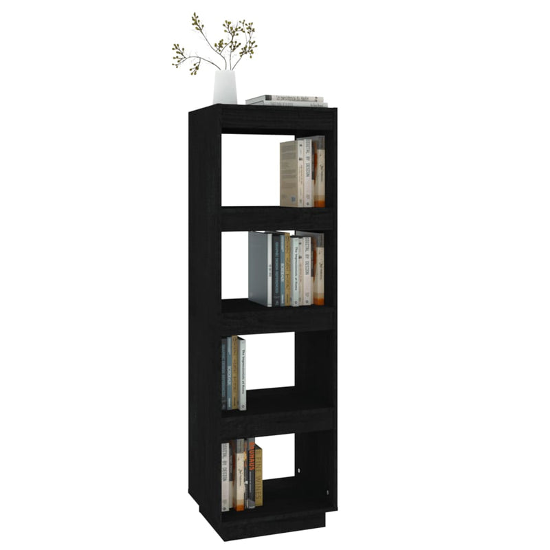 Book Cabinet/Room Divider Black 40x35x135 cm Solid Pinewood
