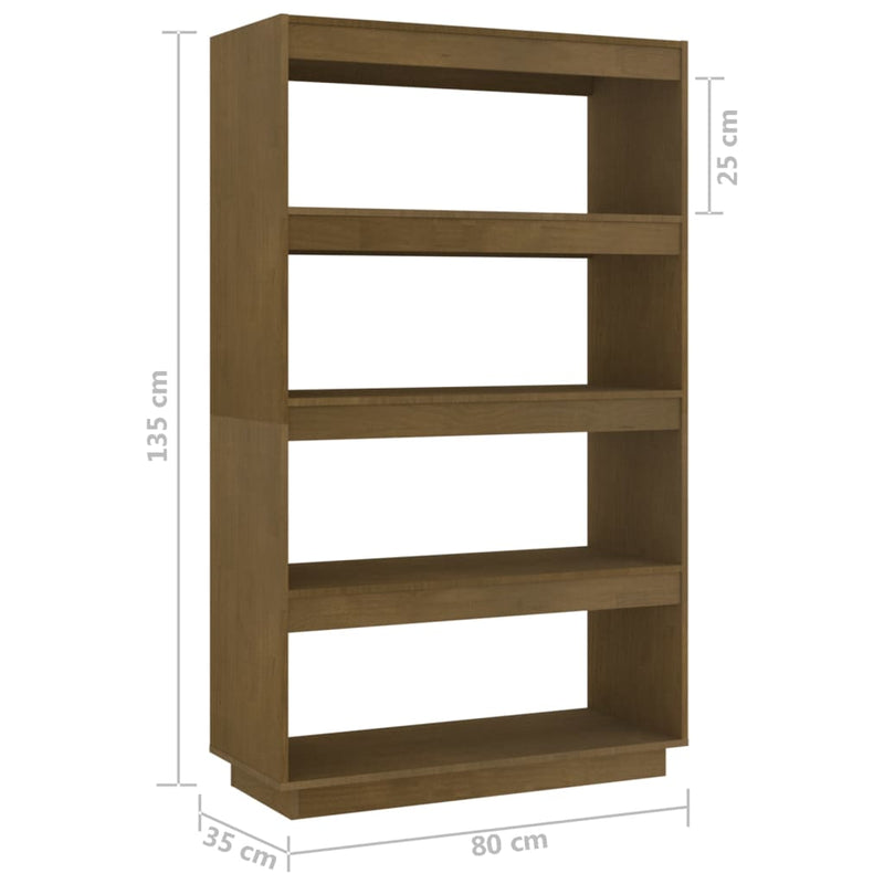 Book Cabinet/Room Divider Honey Brown 80x35x135 cm Solid Pinewood