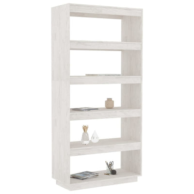 Book Cabinet/Room Divider White 80x35x167 cm Solid Pinewood
