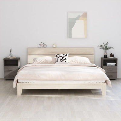 Bedside Cabinets 2 pcs Light Grey 40x35x62 cm Solid Wood Pine