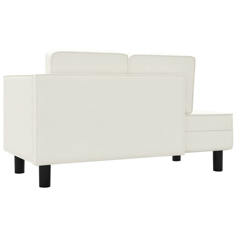 Chaise Lounge with Cushions and Bolster Cream Faux Leather