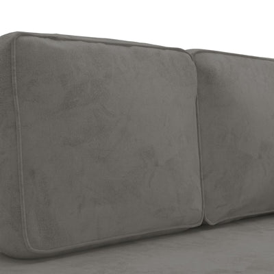 Chaise Lounge with Cushions and Bolster Light Grey Velvet