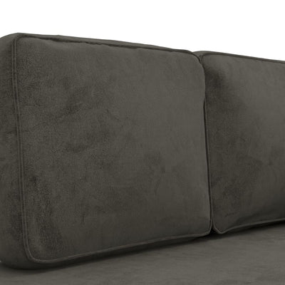 Chaise Lounge with Cushions and Bolster Dark Grey Velvet