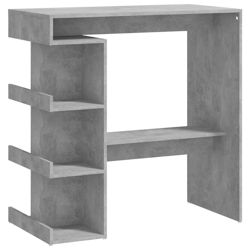 Bar Table with Storage Rack Concrete Grey 100x50x101.5cm Engineered Wood