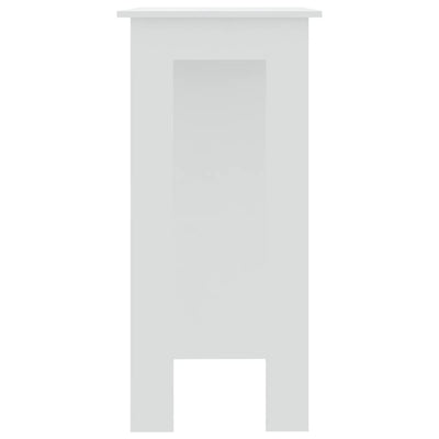 Bar Table with Shelf White 102x50x103.5 cm Engineered Wood