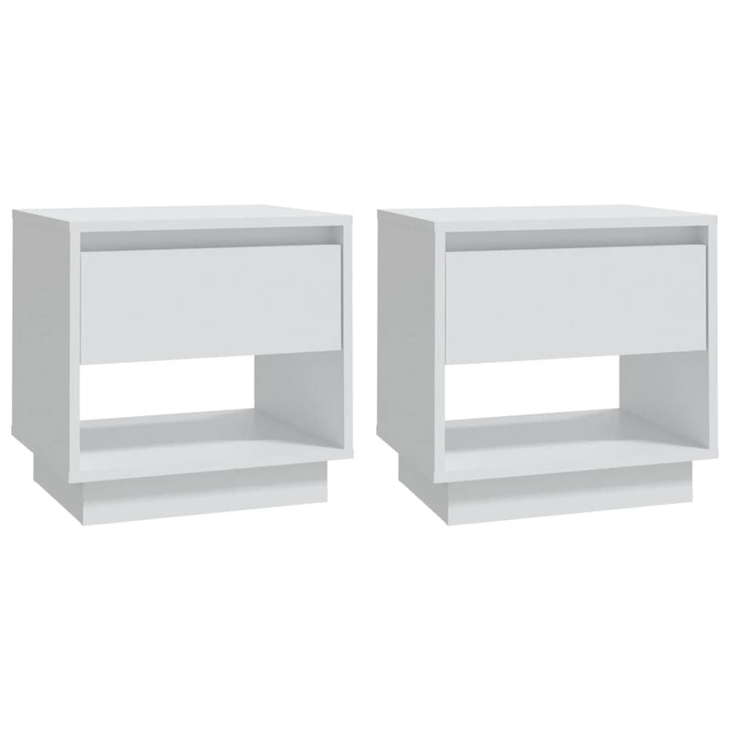 Bedside Cabinets 2 pcs White 45x34x44 cm Chipboard