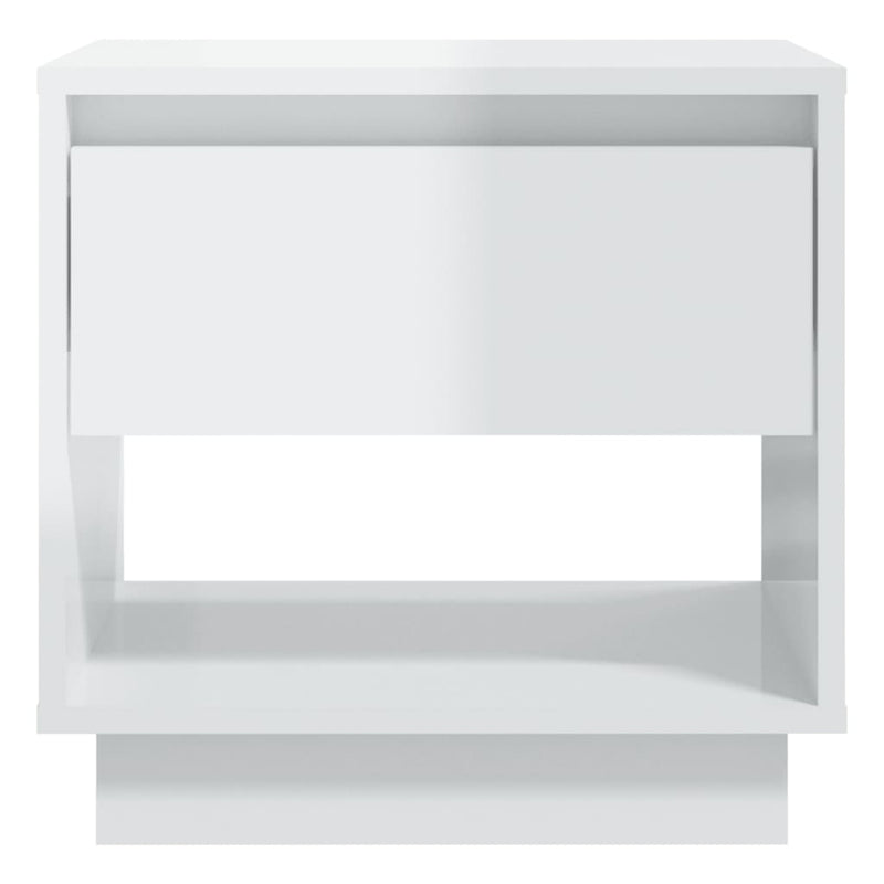 Bedside Cabinet High Gloss White 45x34x44 cm Chipboard