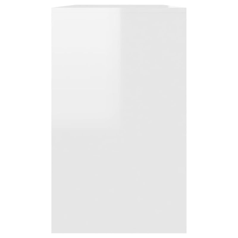 Sideboard High Gloss White 120x41x75 cm Chipboard
