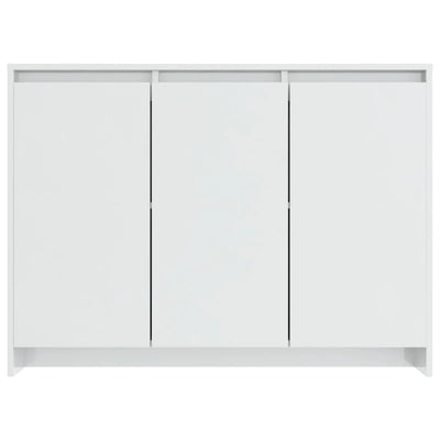 Sideboard High Gloss White 102x33x75 cm Chipboard