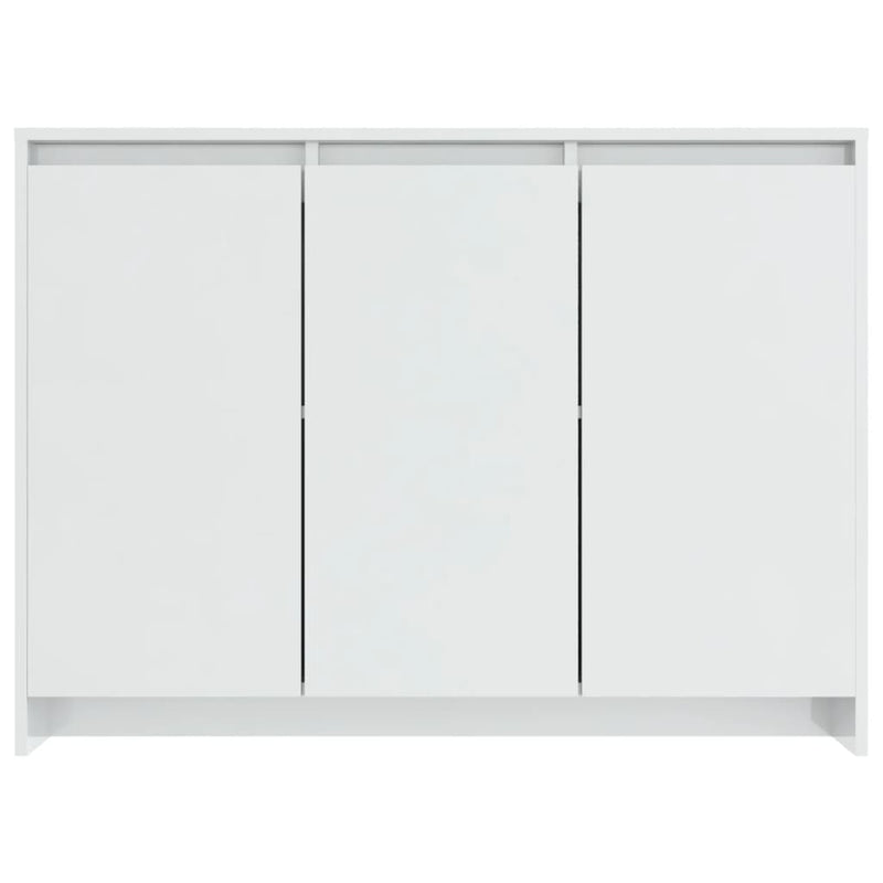 Sideboard High Gloss White 102x33x75 cm Chipboard
