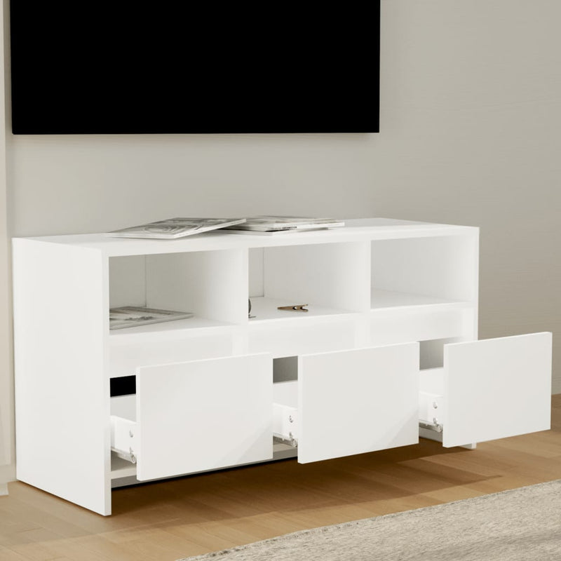TV Cabinet White 102x37.5x52.5 cm Engineered Wood