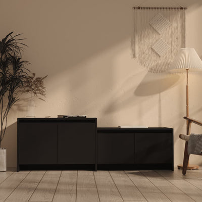 TV Cabinet Black 146.5x35x50 cm Engineered Wood