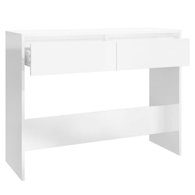 Console Table High Gloss White 100x35x76.5 cm Chipboard