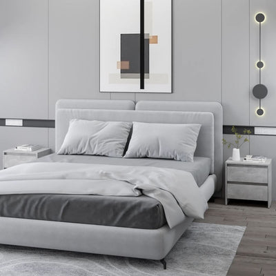 Bedside Cabinets 2 pcs Concrete Grey 45x34.5x44.5 cm Chipboard