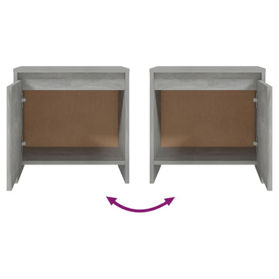Bedside Cabinets 2 pcs Concrete Grey 45x34x44.5 cm Chipboard