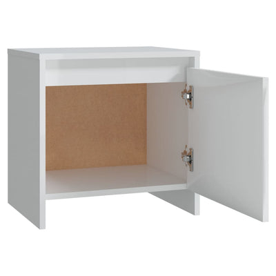 Bedside Cabinet High Gloss White 45x34x44.5 cm Chipboard