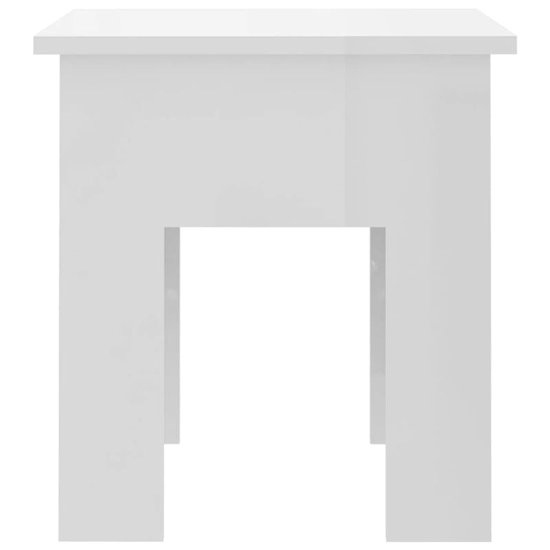 Coffee Table High Gloss White 40x40x42 cm Engineered Wood