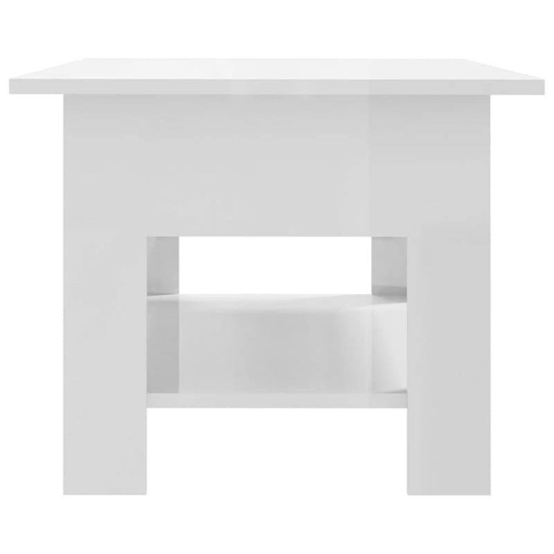 Coffee Table High Gloss White 102x55x42 cm Chipboard