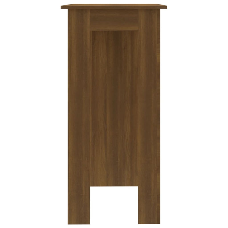 Bar Table with Shelf Brown Oak 102x50x103.5 cm Chipboard