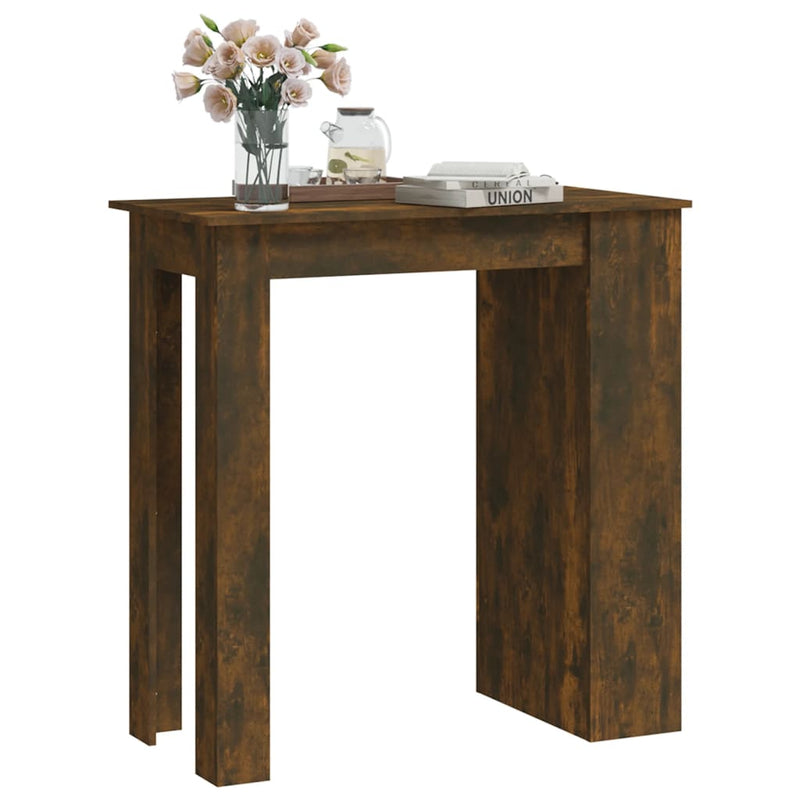 Bar Table with Storage Rack Smoked Oak 102x50x103.5cm Engineered Wood