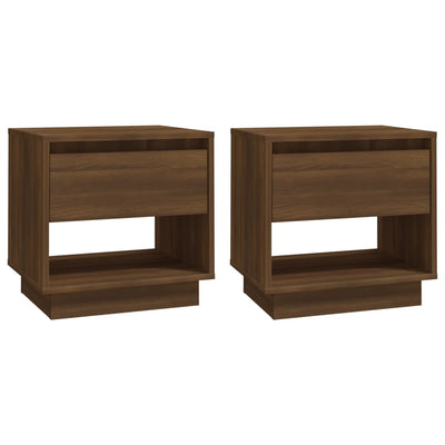 Bedside Cabinets 2 pcs Brown Oak 45x34x44 cm Chipboard