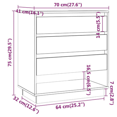 Sideboard Grey Sonoma 70x41x75 cm Chipboard