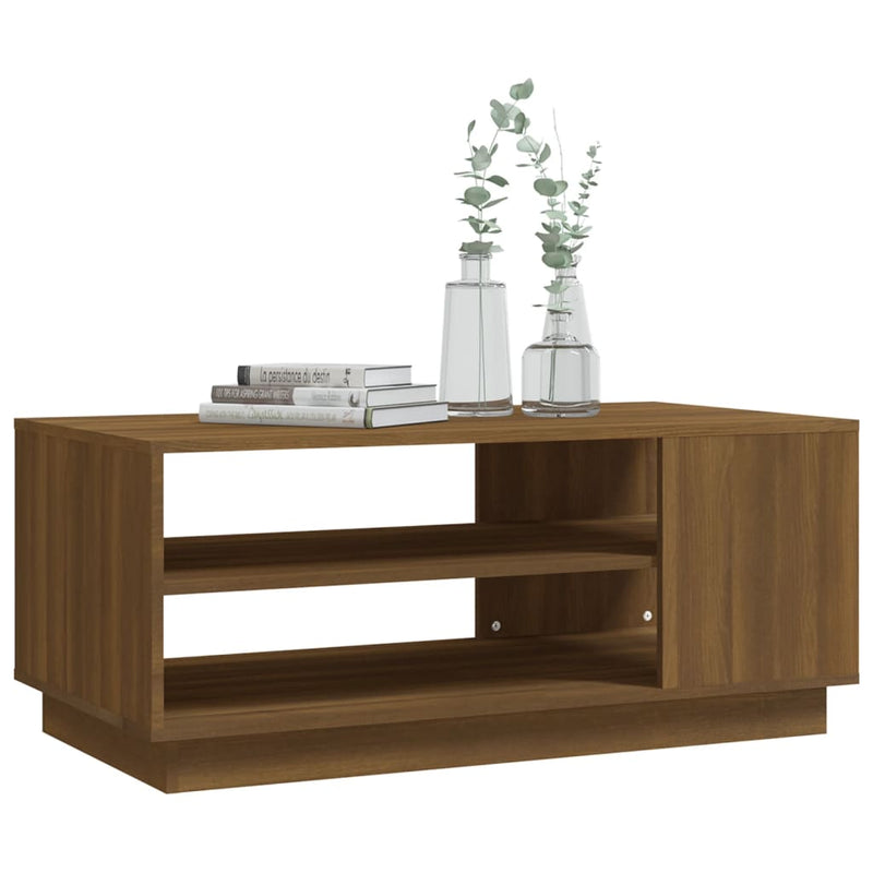 Coffee Table Brown Oak 102x55x43 cm Engineered Wood