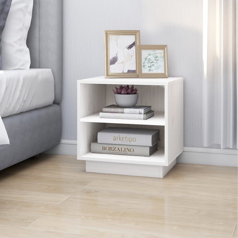 Bedside Cabinets 2 pcs White 40x34x40 cm Solid Wood Pine