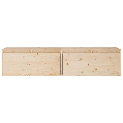 Wall Cabinets 2 pcs 80x30x35 cm Solid Wood Pine