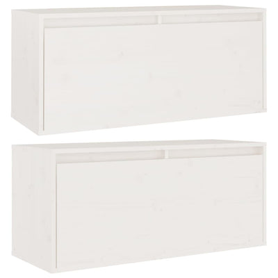 Wall Cabinets 2 pcs White 80x30x35 cm Solid Wood Pine