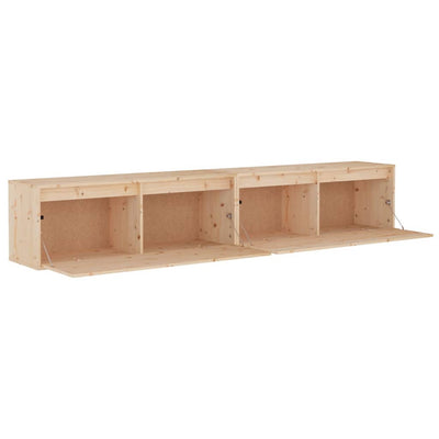 Wall Cabinets 2pcs 100x30x35 cm Solid Wood Pine